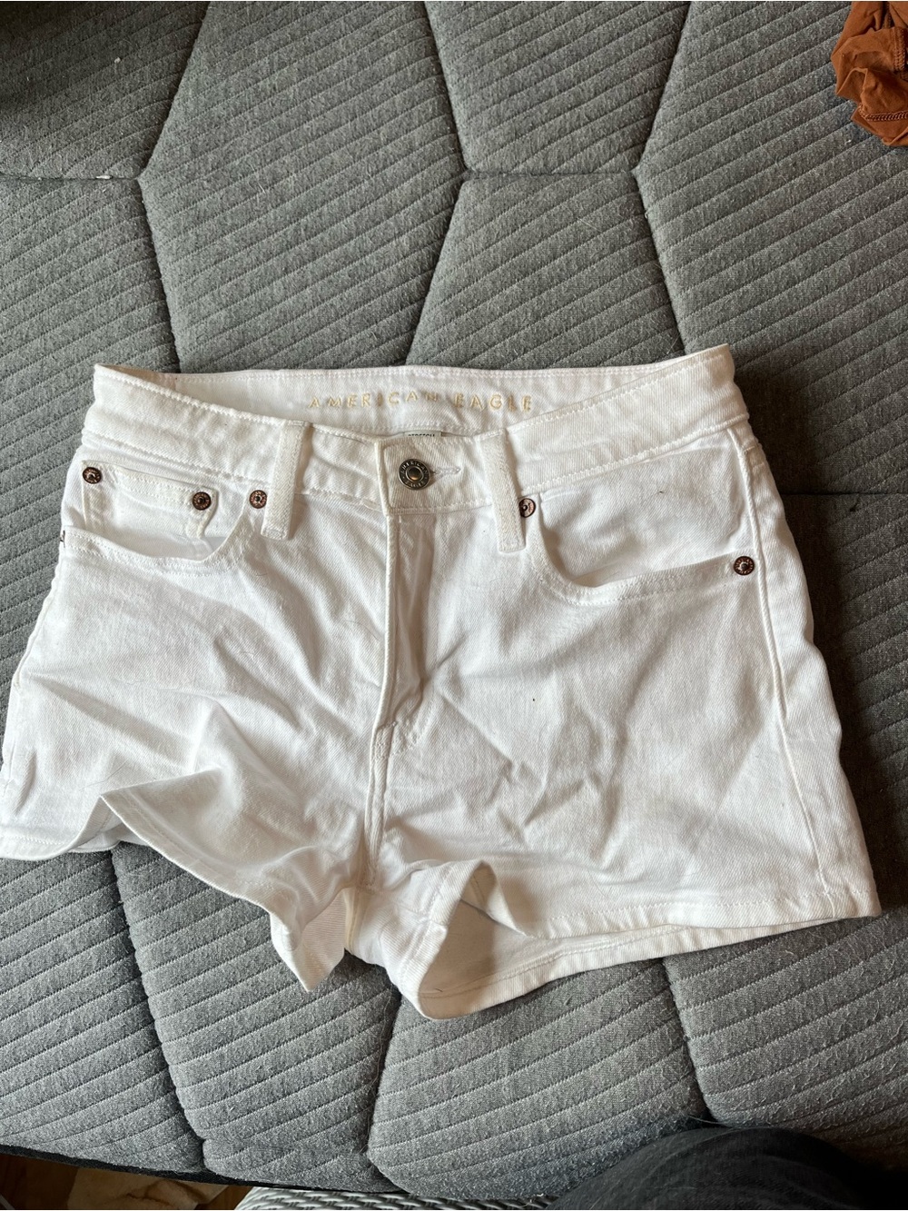 American Eagle Outfitters White Denim High-Rise Shorts